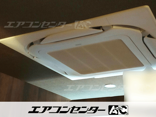 天井カセット形4方向吹出 業務用エアコン 4馬力シングル 1式