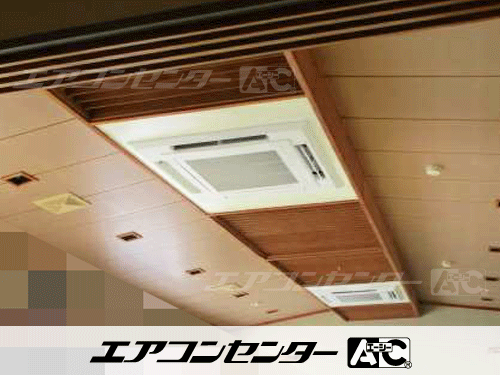 天井カセット形4方向吹出 業務用エアコン 4馬力シングル 2式、壁掛形 業務用エアコン 2.3馬力シングル 1式