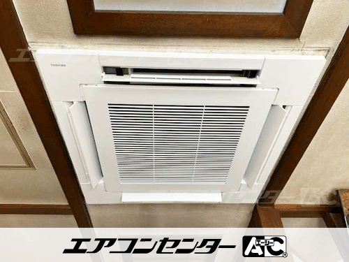 天井カセット形4方向吹出 業務用エアコン 4馬力シングル 1式