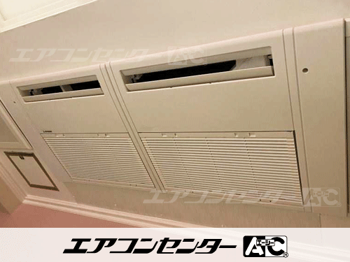 天井カセット形1方向吹出 業務用エアコン 2馬力シングル 1式