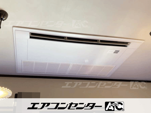 天井カセット形1方向吹出 業務用エアコン 2.5馬力シングル 1式