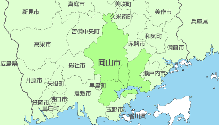 岡山市及び周辺地域も対応いたします。