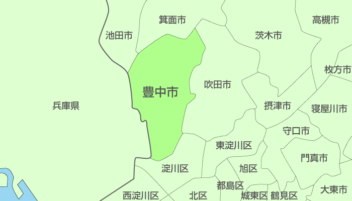 豊中市及び周辺地域も対応いたします。