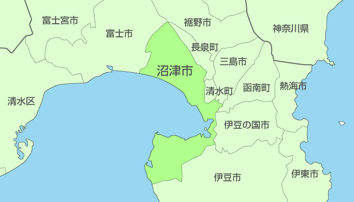 沼津市及び周辺地域も対応いたします。