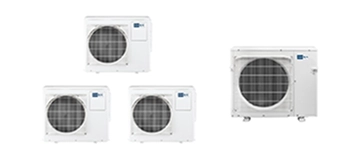 導入した家庭用マルチエアコン室外機（MXZ-6021AS他 合計4台）