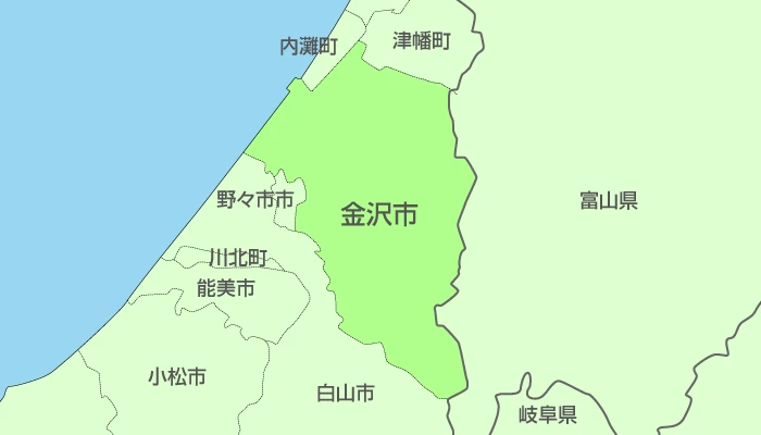 金沢市及び周辺地域も対応いたします。
