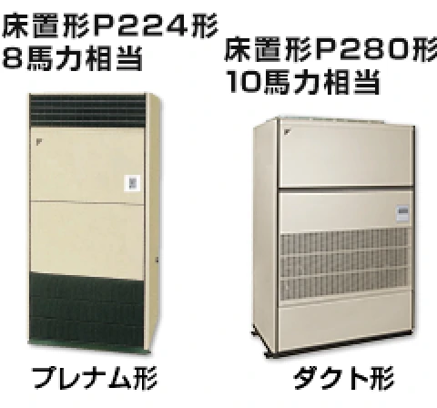 床置形P224形（8馬力相当） 床置形P280形（10馬力相当）