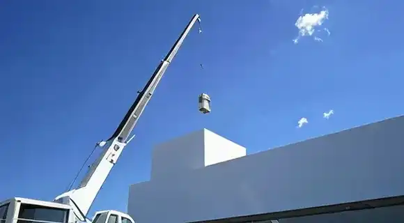 複数台室外機更新時のクレーン作業イメージ