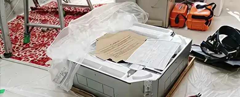 天井カセット形の設置位置と配管イメージ