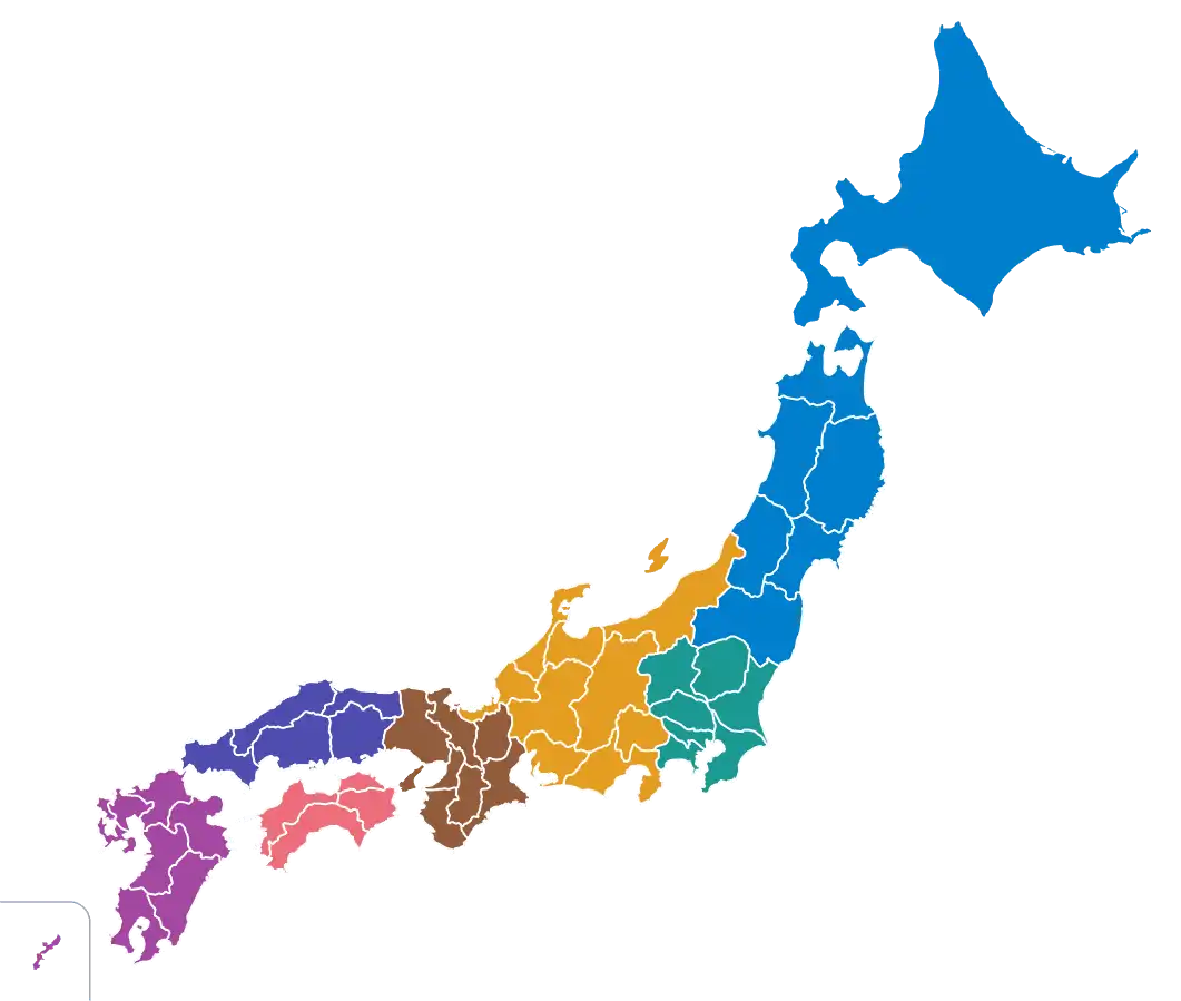 全国施工対応エリアの地図