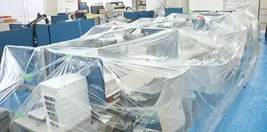 大型工事に伴う養生作業