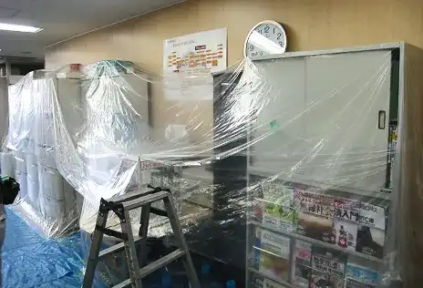 共用部を保護しながら行う搬入養生