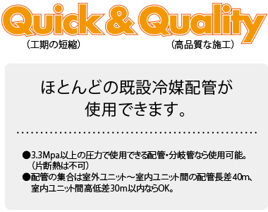 既設冷媒配管の利用