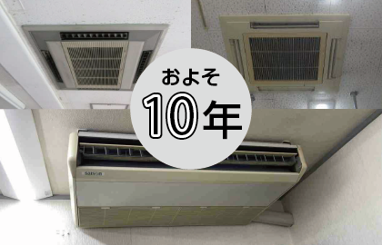 エアコンの寿命はおよそ10年