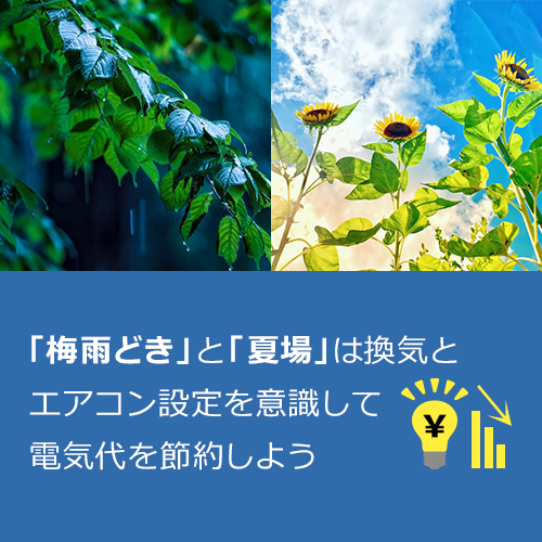 「梅雨どき」と「夏場」のイメージ画像
