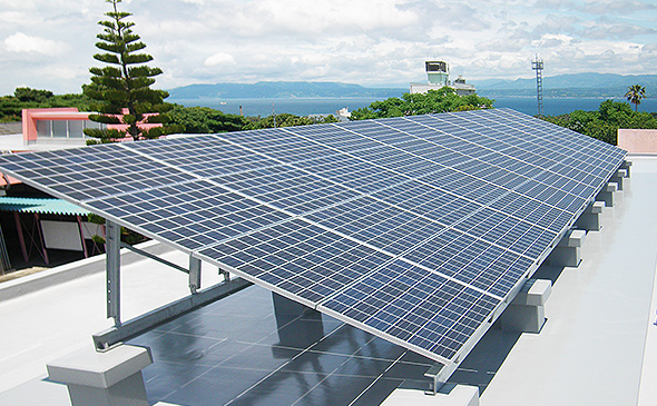 指宿養護学校 屋上 太陽光発電システム設置工事