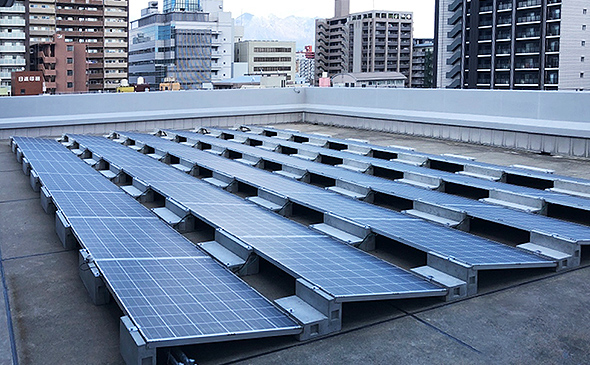 鹿児島中央高校 屋上 太陽光発電システム設置工事